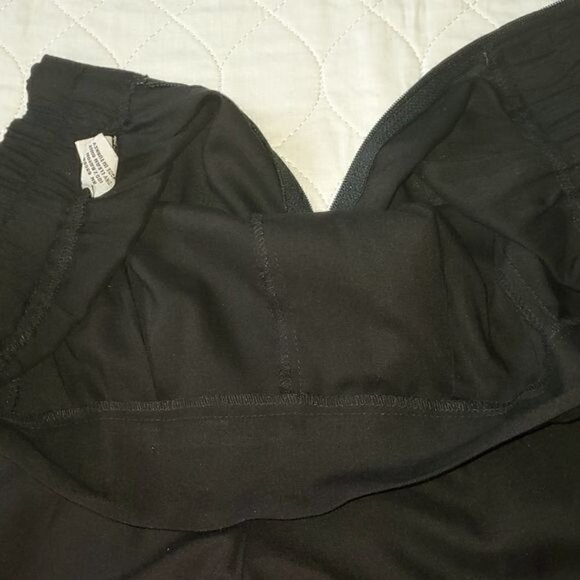 Karin Stevens Vintage Skyscraper Night Light Graphic Black Padded Sz 10 Pantsuit - Picture 13 of 16